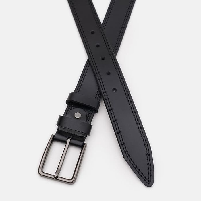 Мужской кожаный ремень Borsa Leather 125v1fx71-black купить недорого в Ты Купи