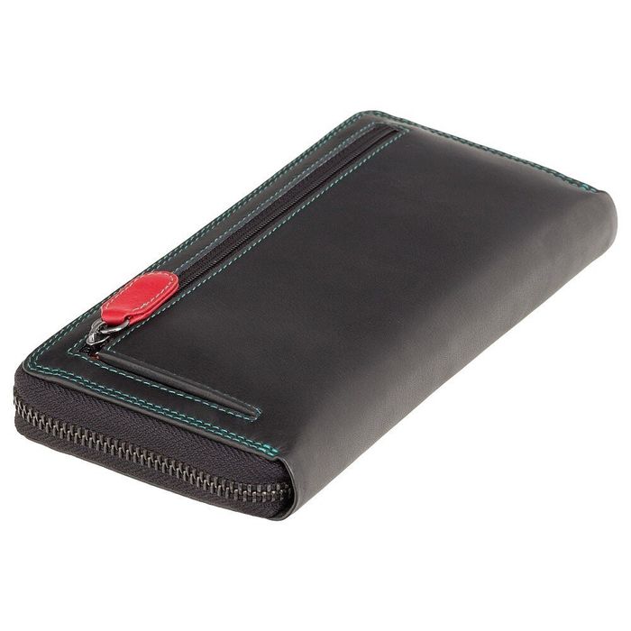Шкіряний жіночий гаманець Visconti SP79 Violet c RFID (Black Multi Spectrum) купити недорого в Ти Купи