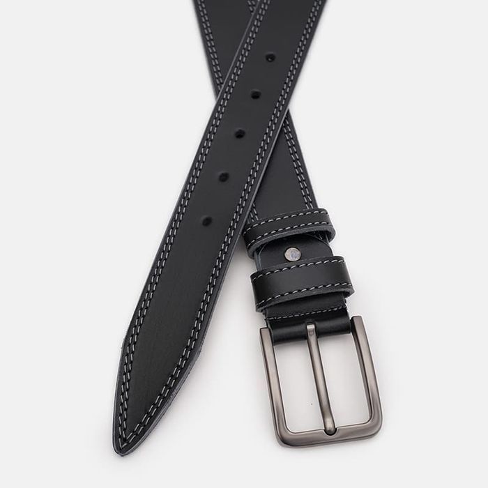 Мужской кожаный ремень Borsa Leather 125v1fx103-black купить недорого в Ты Купи