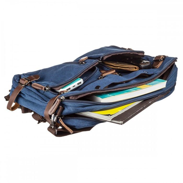 Мужская текстильная синяя сумка-рюкзак Vintage 20153 купить недорого в Ты Купи