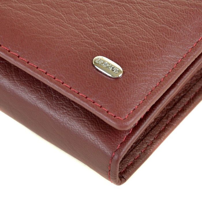 Шкіряний гаманець Classik DR. BOND W501-2 scarlet купити недорого в Ти Купи