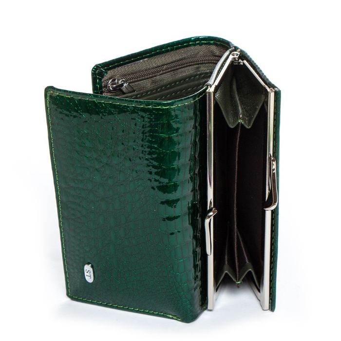 Женский кожаный лаковый кошелек SERGIO TORRETTI W5 dark-green купить недорого в Ты Купи