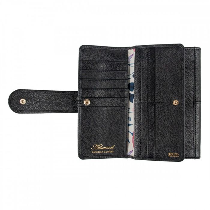 Английский женский кожаный кошелек Ashwood J53 BLACK (Черный) купить недорого в Ты Купи