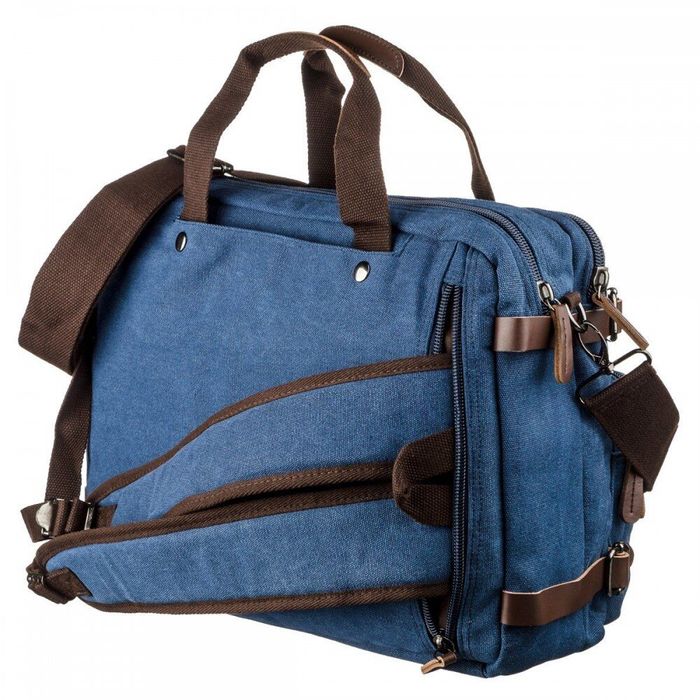 Чоловіча текстильна синя сумка-рюкзак Vintage 20153 купити недорого в Ти Купи