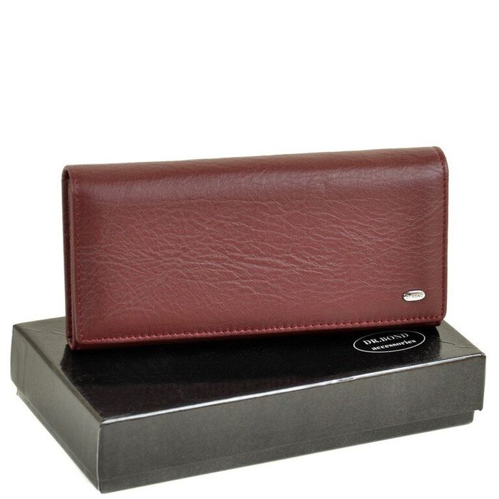 Кожаный кошелек Classik DR. BOND W501-2 scarlet купить недорого в Ты Купи