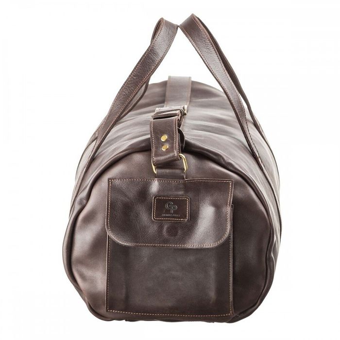 Дорожня коричнева шкіряна сумка Grande Pelle 11044 купити недорого в Ти Купи