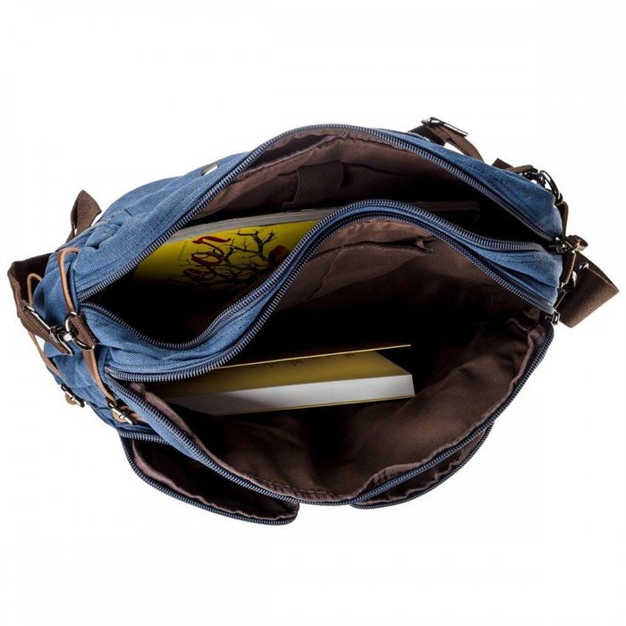 Чоловіча текстильна синя сумка-рюкзак Vintage 20153 купити недорого в Ти Купи