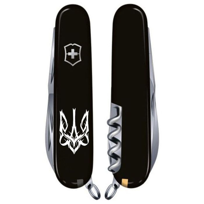 Складной нож Victorinox CLIMBER UKRAINE Трезубец готический белый 1.3703.3_T0630u купить недорого в Ты Купи