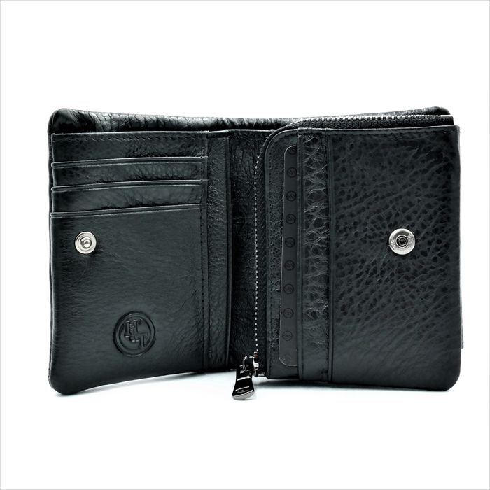 Чоловічий шкіряний гаманець Weatro 10 х 8,5 х 3 см Чорний wtro-nw-168-17-05 купити недорого в Ти Купи