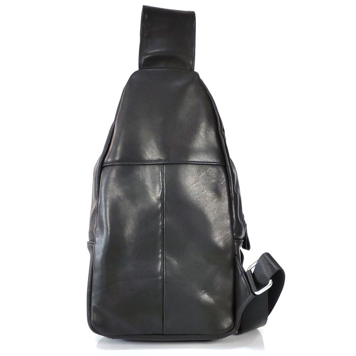 Мужской слинг Tiding Bag FL-N2-4004A из гладкой кожи черного цвета. купить недорого в Ты Купи