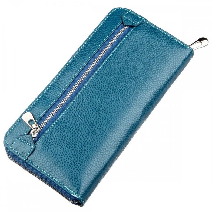 Жіночий блакитний гаманець з натуральної шкіри ST Leather 18861 Блакитний купити недорого в Ти Купи