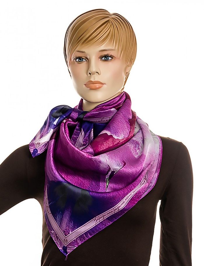 Жіноча шовкова фіолетова хустка 90 * 90 см OPEN MIND STLG90-90-Mk-pl купити недорого в Ти Купи