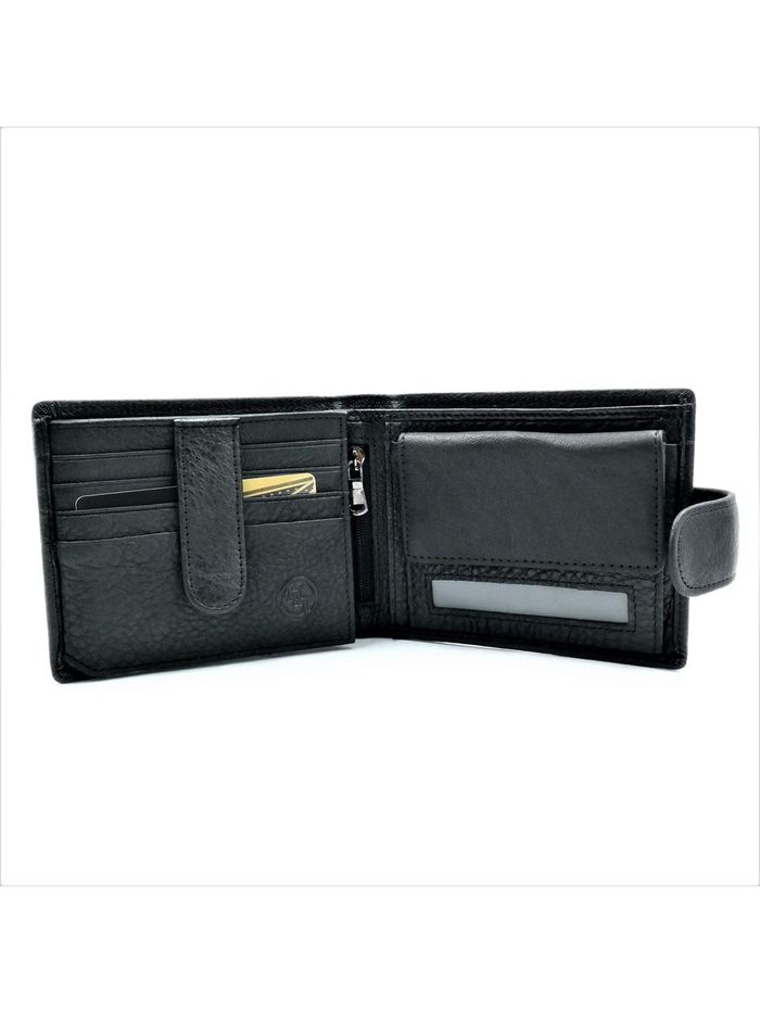 Мужской кожаный кошелек Weatro 12 х 9,5 х 3 см Черный wtro-163-9 купить недорого в Ты Купи