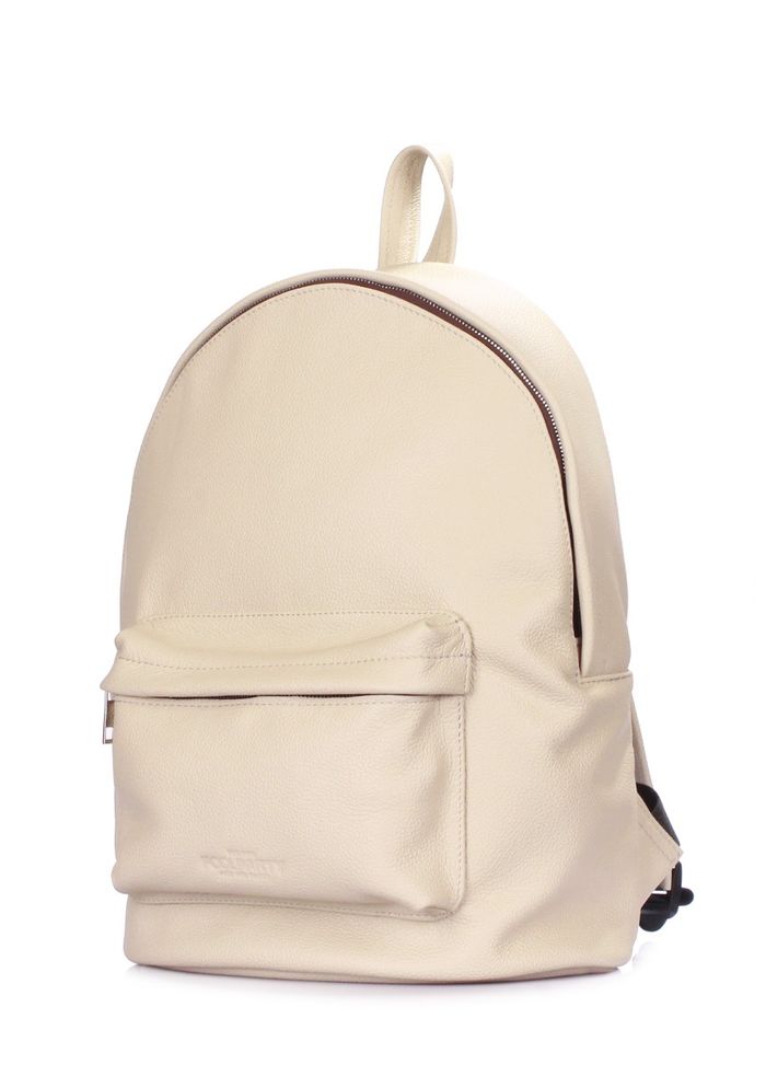 Стильный городской кожаный рюкзак Poolparty backpack-leather-beige купить недорого в Ты Купи