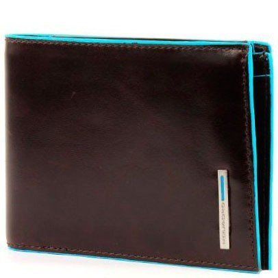 Коричневе шкіряне чоловіче портмоне Piquadro Blue Square (PU257B2_MO) купити недорого в Ти Купи