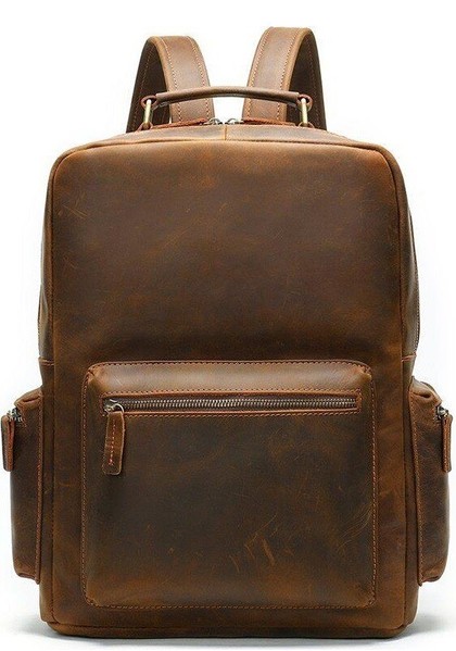 Жіночий шкіряний рюкзак для ноутбука Vintage 14712 Коричневий купити недорого в Ти Купи