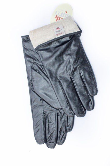 8 - Теплі зимові чорні жіночі рукавички з натуральної шкіри купити недорого в Ти Купи