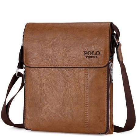 Мужская сумка POLO VICUNA (8821-2-BR) коричневая купить недорого в Ты Купи