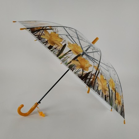 Прозрачный зонт-трость полуавтомат Feeling rain Прозрачный (1315-1) купить недорого в Ты Купи