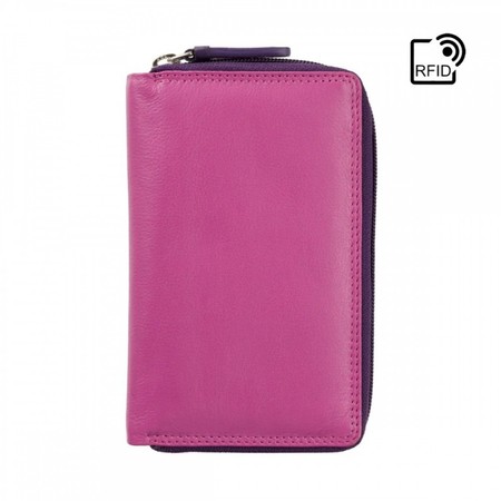 Женский кожаный кошелек с RFID защитой Visconti RB98 Aruba (Berry Multi) купить недорого в Ты Купи