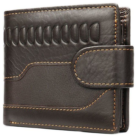 Мужское тёмно-коричневое портмоне из натуральной кожи Vintage 20233 купить недорого в Ты Купи