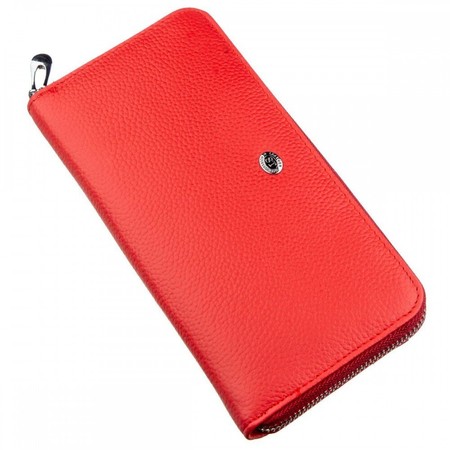 Жіночий червоний гаманець з натуральної шкіри ST Leather 18862 Червоний купити недорого в Ти Купи
