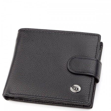 Чоловічий шкіряний гаманець ST Leather 18311 (ST103) Чорний купити недорого в Ти Купи