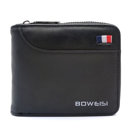 Мужской черный кошелек из кожзама Bovi's FM-0619b купить недорого в Ты Купи