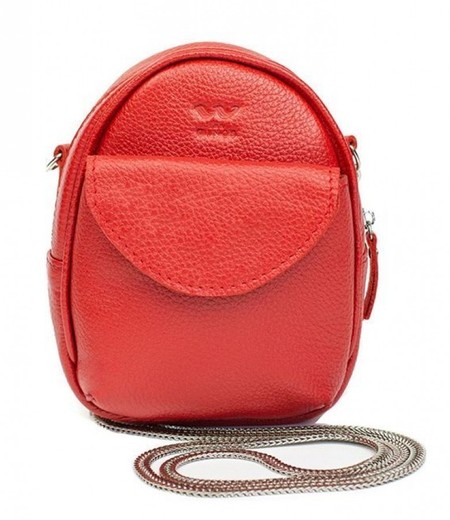 Шкіряна жіноча сумка міні The Wings Kroha червона флотар TW-KROHA-RED-FLO купити недорого в Ти Купи