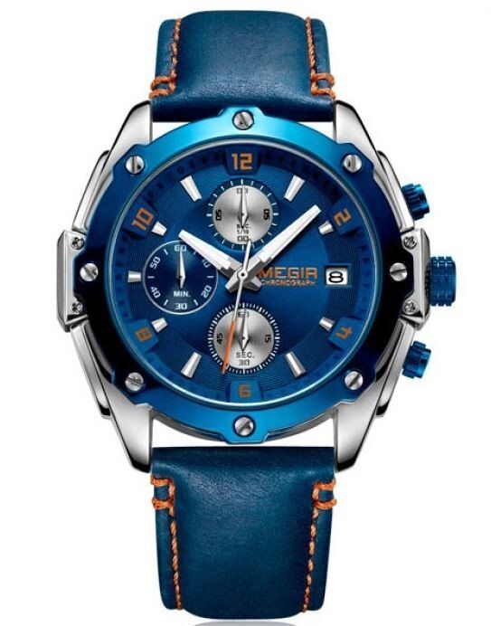 Чоловічий наручний годинник MEGIR BLUESKY 1055 купити недорого в Ти Купи