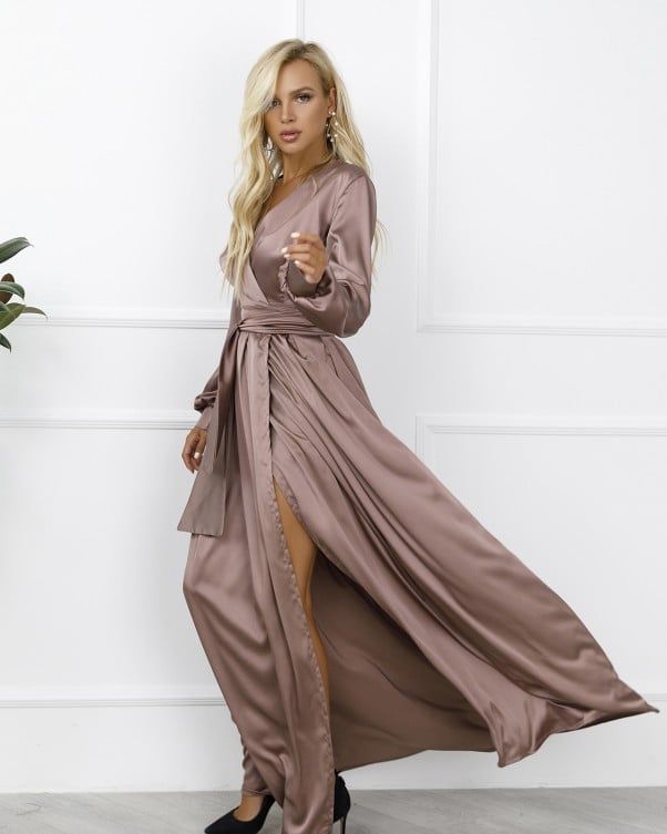 Сукня ISSA PLUS 12273 S світло-коричневий купити недорого в Ти Купи