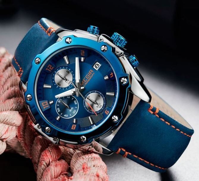 Чоловічий наручний годинник MEGIR BLUESKY 1055 купити недорого в Ти Купи