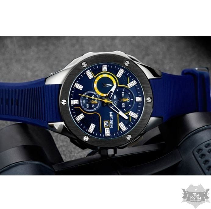 Чоловічий наручний годинник Jedir Racer Blue (1045) купити недорого в Ти Купи