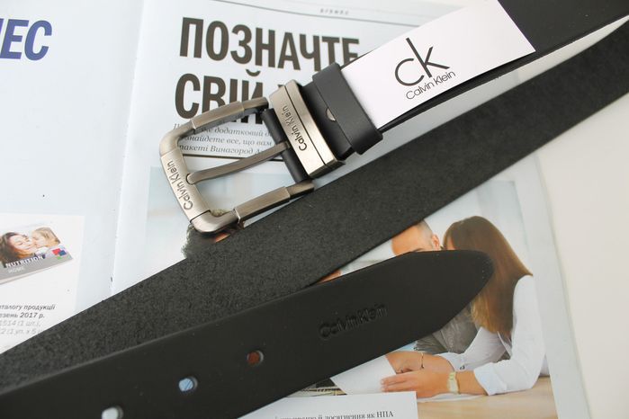Чоловічий шкіряний ремінь CK + коробка подарунок! ck18 купити недорого в Ти Купи