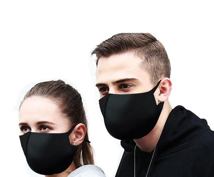 Женская маска для лица многоразовая защитная из неопрена Fandy Street черная (1157264706) купити недорого в Ти Купи