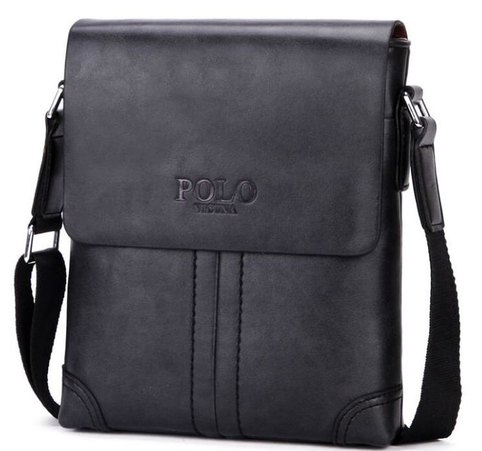 Мужская черная сумка через плечо Polo 8807-1 купить недорого в Ты Купи