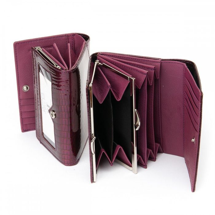 Жіночий гаманець зі шкіри LR SERGIO TORRETTI WS-12 purple-red купити недорого в Ти Купи