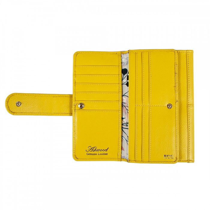 Англійський жіночий шкіряний гаманець Ashwood J53 AURORA (Жовтий) купити недорого в Ти Купи