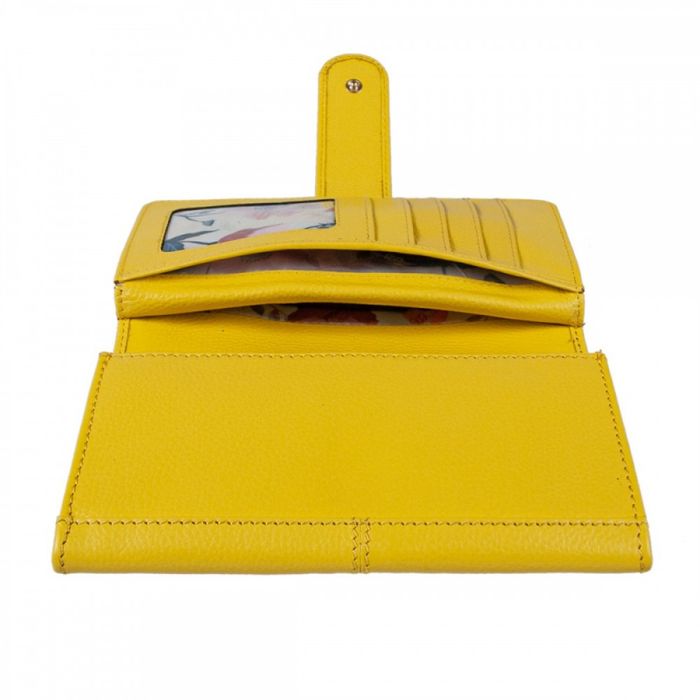 Английский женский кожаный кошелек Ashwood J53 AURORA (Желтий) купить недорого в Ты Купи