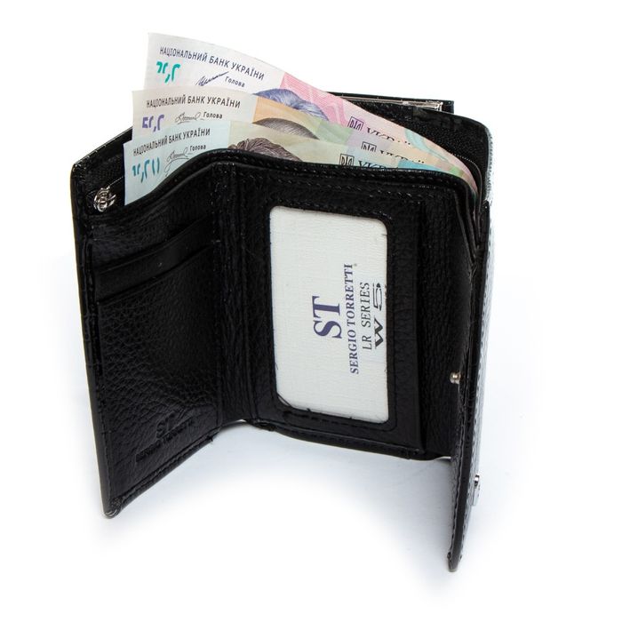 Шкіряний жіночий лаковий гаманець SERGIO TORRETTI W5 black купити недорого в Ти Купи