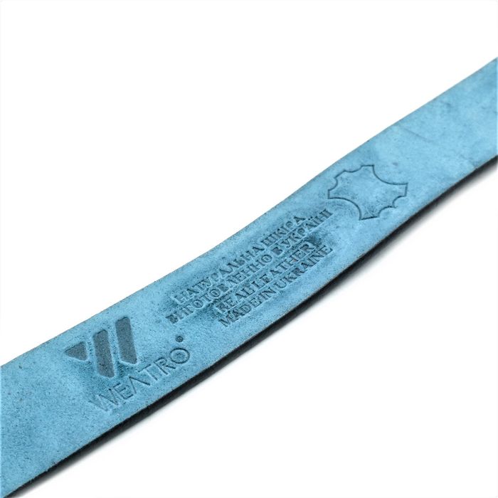 Кожаный мужской ремень Weatro Цвет Синий m-kozh38-wtrua-002 купить недорого в Ты Купи