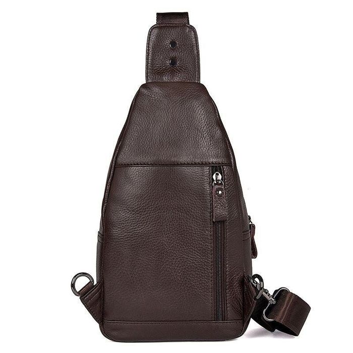 Мужская темно-коричневая сумка-рюкзак John McDee jd4008c купити недорого в Ти Купи