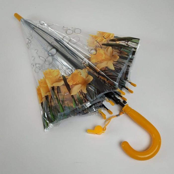 Прозрачный зонт-трость полуавтомат Feeling rain Прозрачный (1315-1) купить недорого в Ты Купи