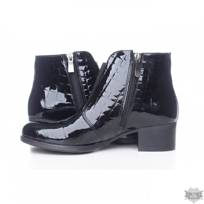 Черные лаковые демисезонные ботинки Villomi 3004-06 купить недорого в Ты Купи