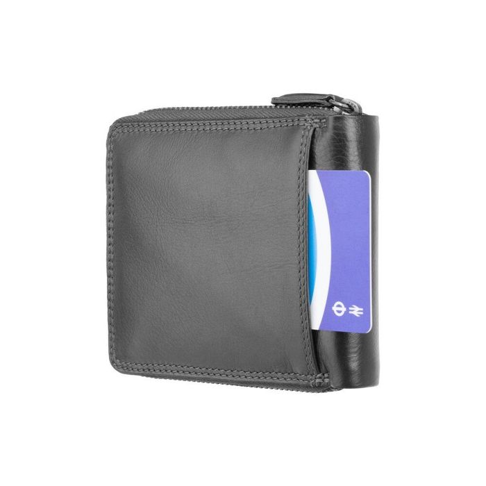 Шкіряний чоловічий гаманець Visconti HT14 Camden c RFID (Black) купити недорого в Ти Купи