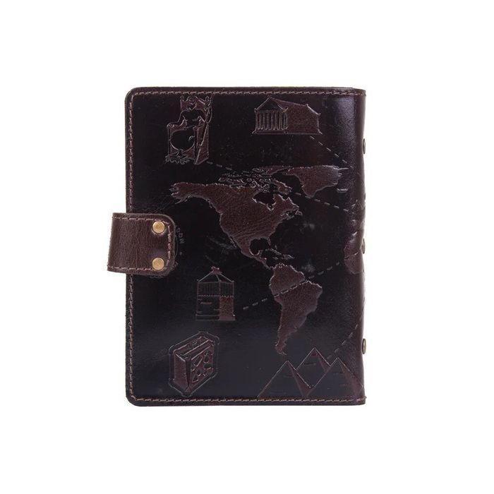 Кожаный картхолдер Hi Art &laquo;7 wonders of the world&raquo; CH-06 Crystal Brown Silk купить недорого в Ты Купи