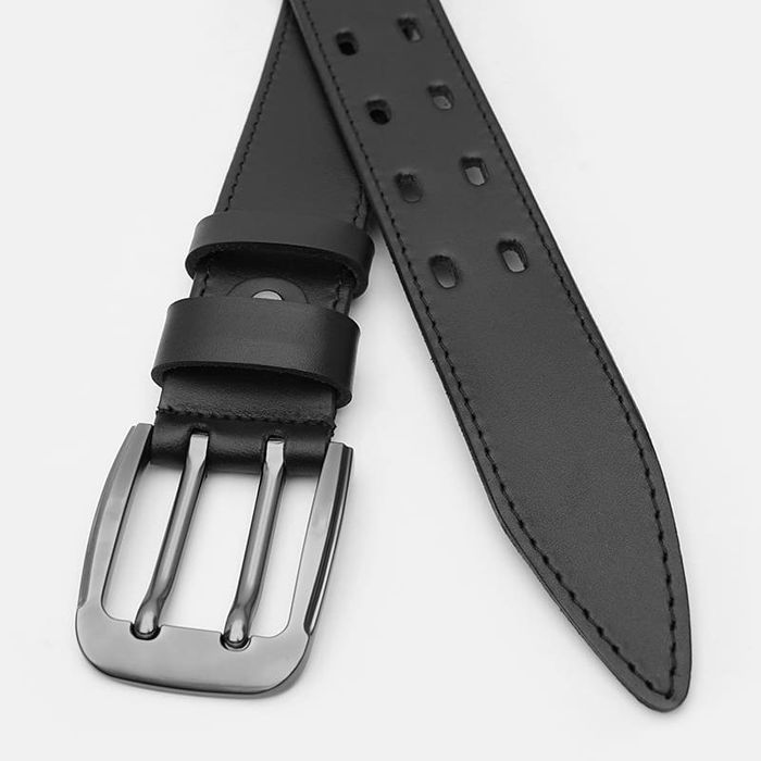 Мужской кожаный ремень Borsa Leather V1125FX25-black купить недорого в Ты Купи