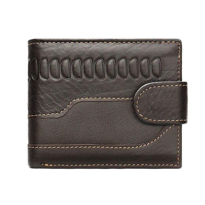 Мужское тёмно-коричневое портмоне из натуральной кожи Vintage 20233 купить недорого в Ты Купи