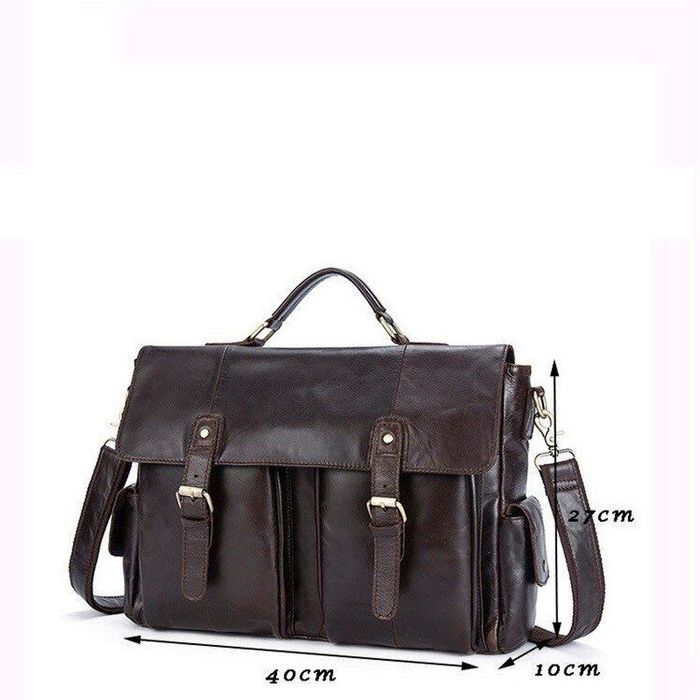 Мужской кожаный портфель Vintage 14749 Темно-коричневый купить недорого в Ты Купи
