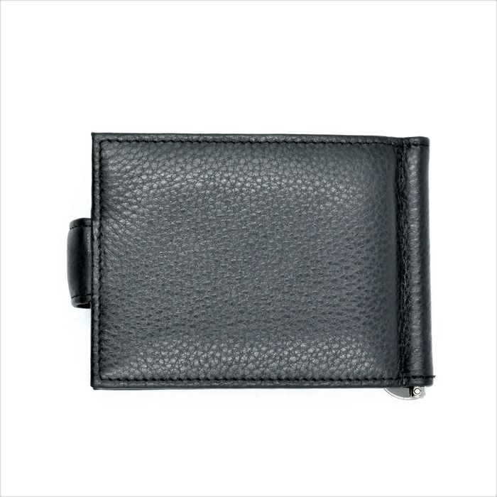 Чоловічий шкіряний гаманець-зажим Weatro 11 х 8 х 1,5 см Чорний wtro-nw-163-33-03 купить недорого в Ты Купи